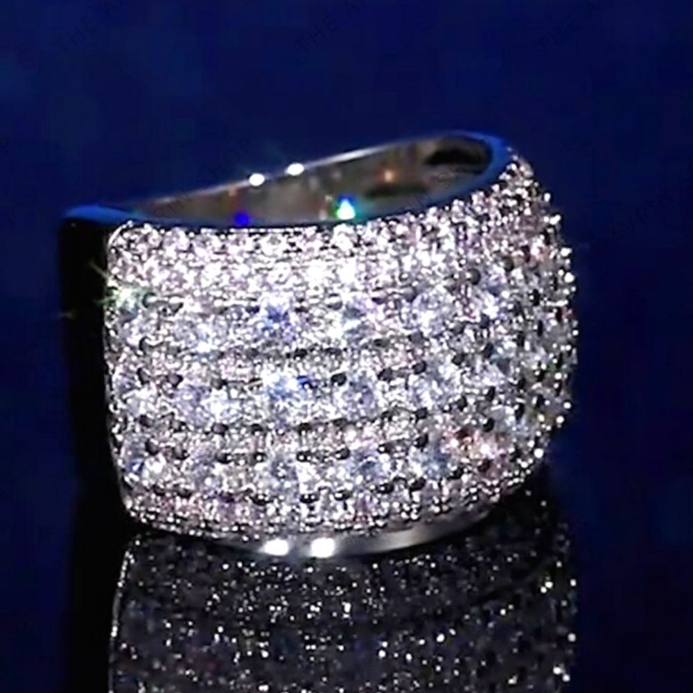 4 Ct. Clear White Baguette Diamond Ring 14K White Gold on 925 Silver  - Picture 3 of 7